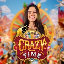 Crazy Time online game logo by Evolution on sankraacasino.uk